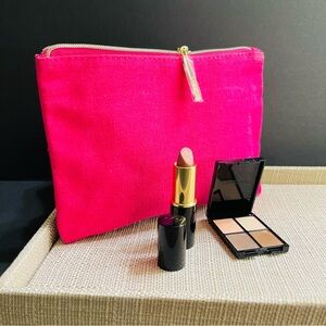 Lancôme Pink Makeup Pouch with Lipstick and Eyeshadow